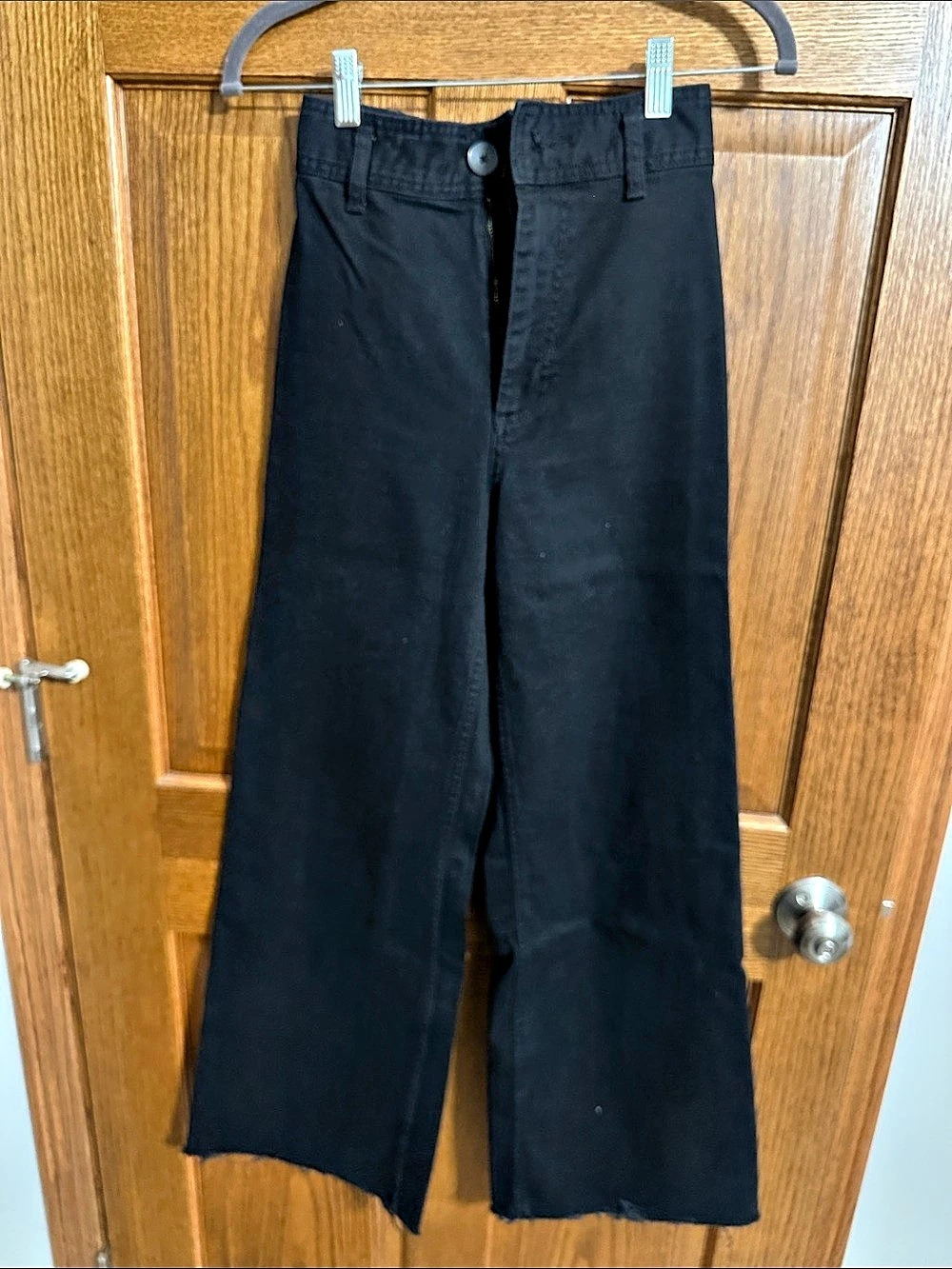 Zara High-Rise Wide Leg Jeans Black Size 0